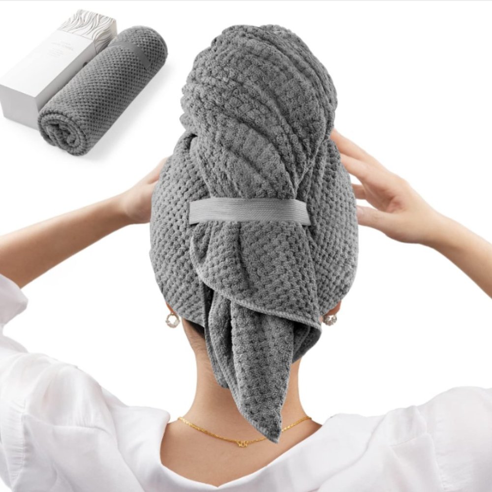 Large Microfiber Hair Towel Wrap for Women